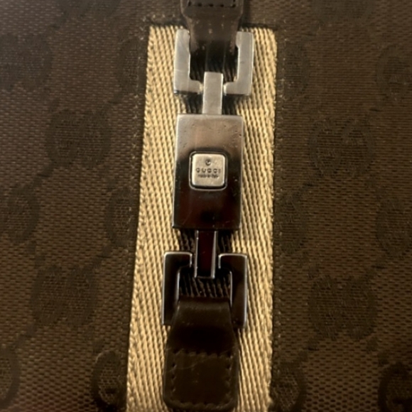 Gucci Jackie Piston Bifold Wallet GG canvas Brown EUC - Picture 6 of 9